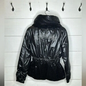 COOGI Black Sequins Winter Jacket Coat - Size Medium
